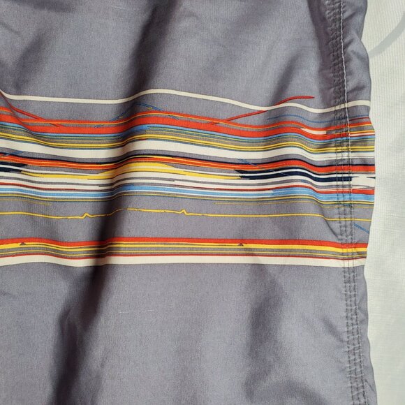 Old Navy Board Shorts Gray Orange Blue Yellow Navy-Blue White Stripe Men Sz XL - Picture 6 of 11